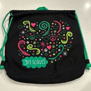 Girl Scouts black drawstring backpack